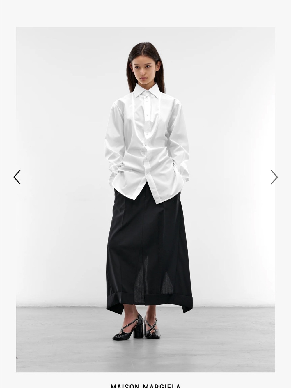 MAISON MARGIELA WHITE V-NECK COLLAR SHIRT